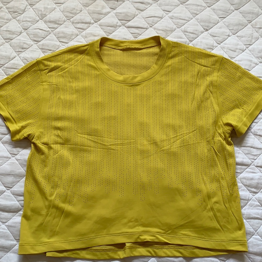 Lululemon Train to Be Short Sleeve Shirt- Soleil
